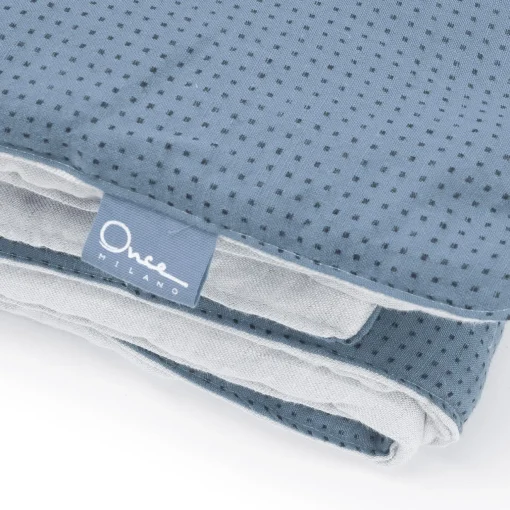 Once Milano Coperta di lino a pois blu chiaro