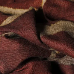 The House of Lyria Coperta di lino di Scilla con motivo mattone-rosso e sabbia