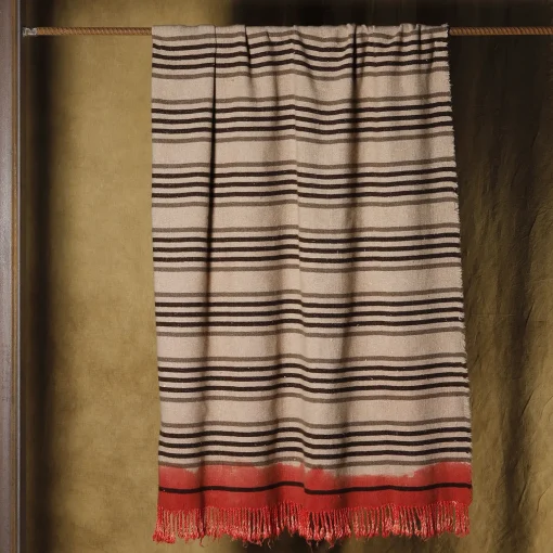 The House of Lyria Coperta Formia a righe policrome in cashmere e seta