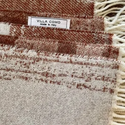 Villa Como Coperta Graffiti con frange marrone e beige