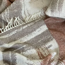 Villa Como Coperta Graffiti con frange marrone e beige