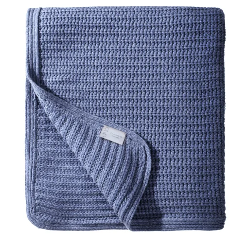 UnoCashmere Coperta grande in cashmere azzurro