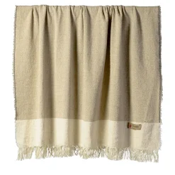 The House of Lyria Coperta Hela con frange sabbia e beige