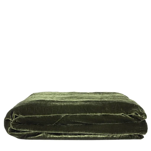 Once Milano Coperta in lino e velluto verde