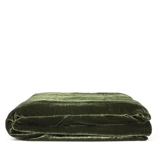 Once Milano Coperta in lino e velluto verde