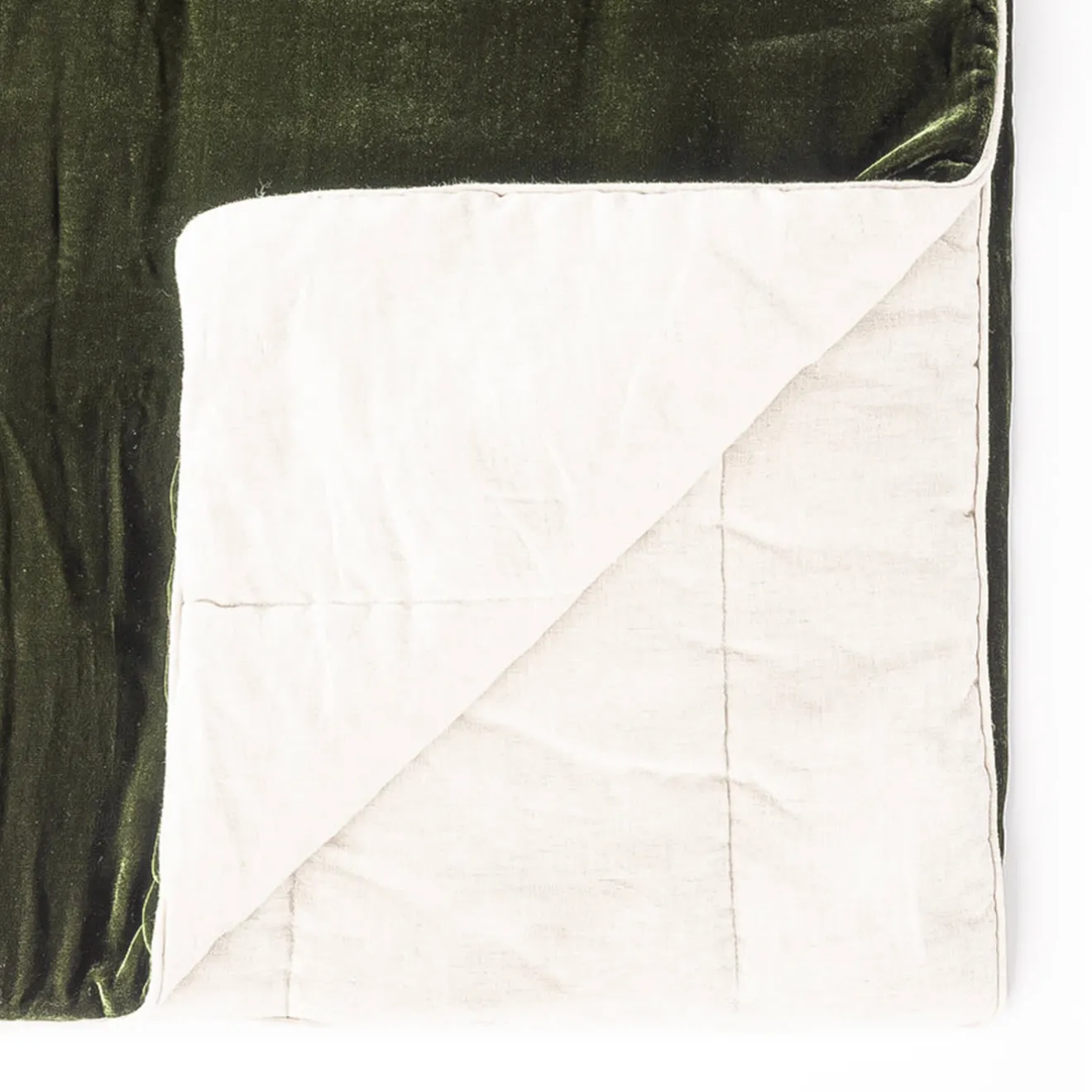 Once Milano Coperta in lino e velluto verde