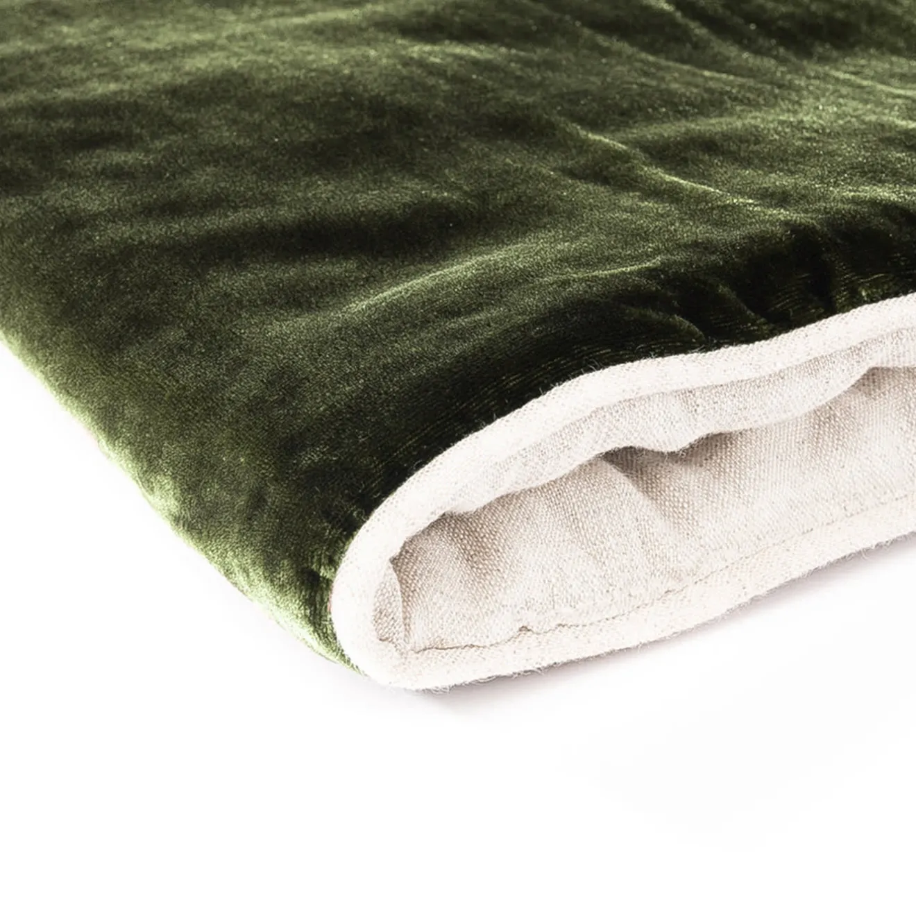 Once Milano Coperta in lino e velluto verde