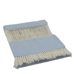 Rivolta Carmignani Coperta piccola azzurra con frange Defilé