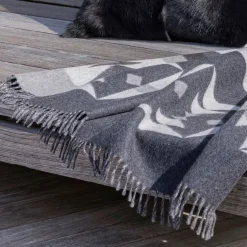 Alonpi Coperta piccola grigia a motivi Dakota