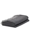 Alonpi Coperta piccola Melrose con frange grigie