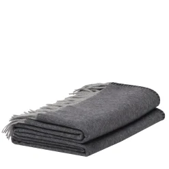Alonpi Coperta piccola Melrose con frange grigie