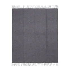 Alonpi Coperta piccola Melrose con frange grigie
