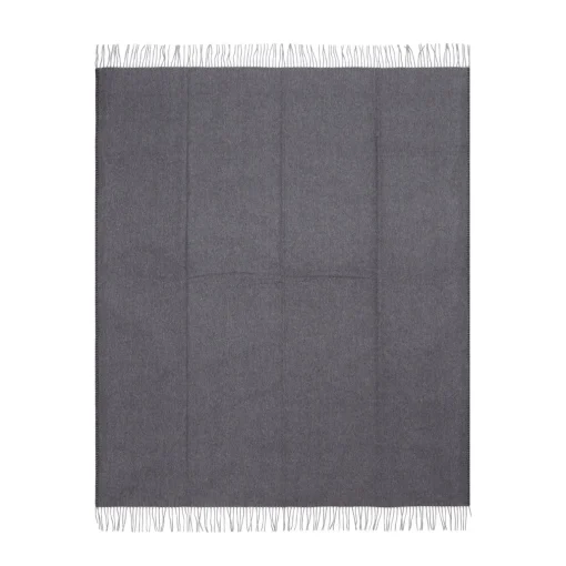 Alonpi Coperta piccola Melrose con frange grigie