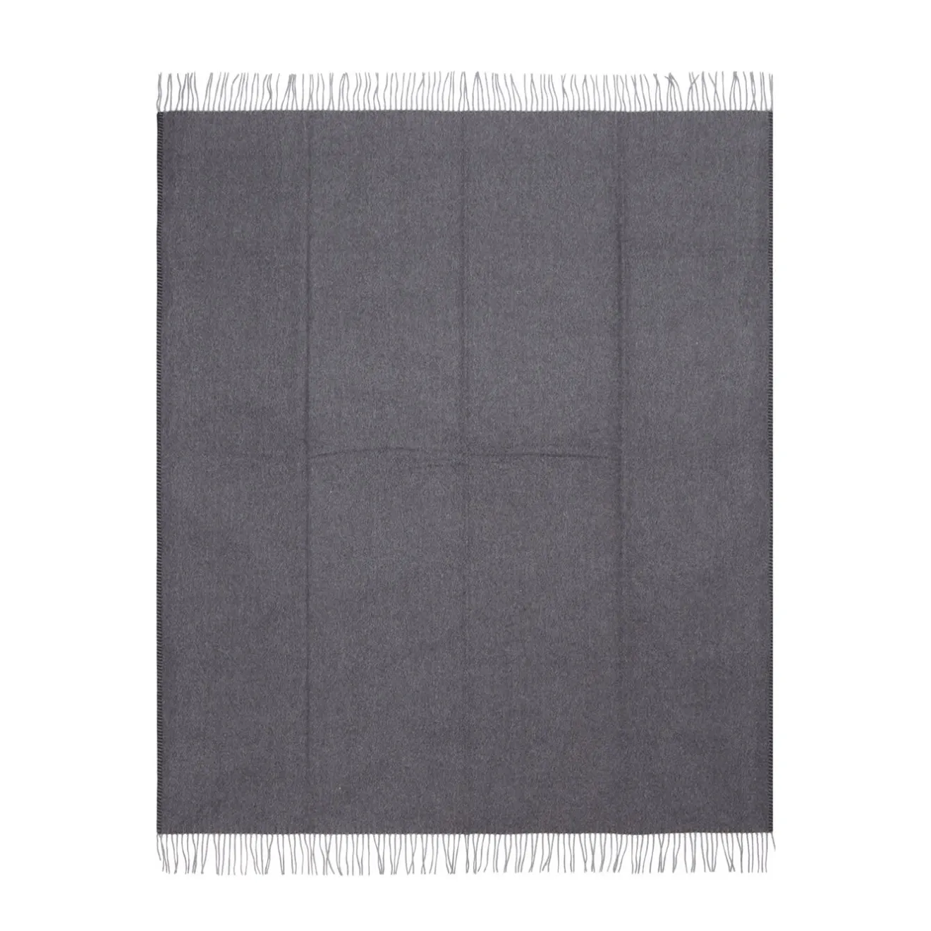 Alonpi Coperta piccola Melrose con frange grigie