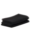 Alonpi Coperta piccola nera con orlo in pelle Salon