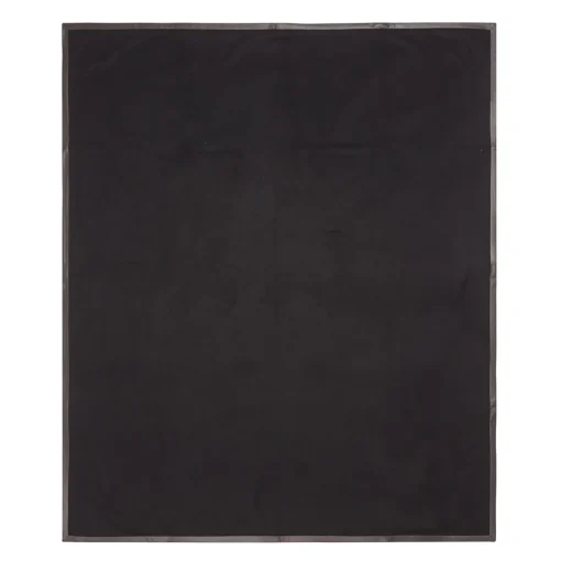Alonpi Coperta piccola nera con orlo in pelle Salon