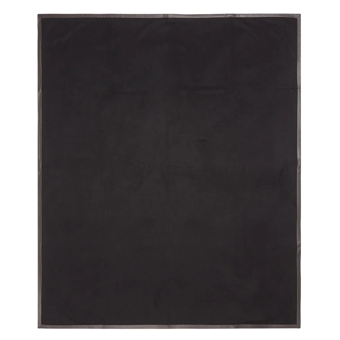 Alonpi Coperta piccola nera con orlo in pelle Salon