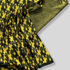 Lanificio Leo Coperta Plaid Lana 01 a motivi gialli e grigi di Giulio Iacchetti
