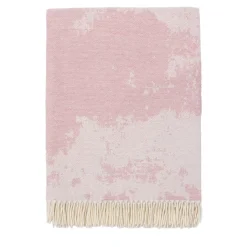 Villa Como Coperta rosa con frange effetto gesso