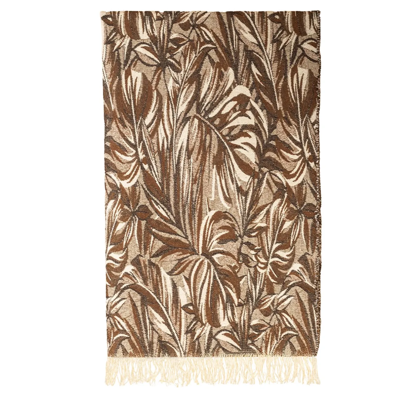 The House of Lyria Coperta Struggimento con frange e motivi botanici
