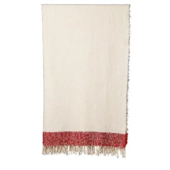 The House of Lyria Coperta Tela con frange in cotone e mohair bicolore
