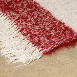 The House of Lyria Coperta Tela con frange in cotone e mohair bicolore