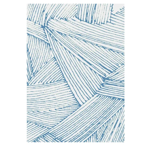 Lanificio Leo Coperta Tratto Bio Teal & White di Emilio Salvatore Leo