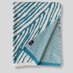 Lanificio Leo Coperta Tratto Bio Teal & White di Emilio Salvatore Leo