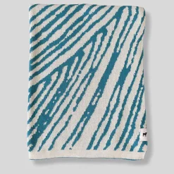 Lanificio Leo Coperta Tratto Bio Teal & White di Emilio Salvatore Leo