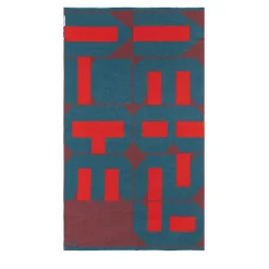 Lanificio Leo Coperta Viceversa Rossa e Blu in Lana Merino