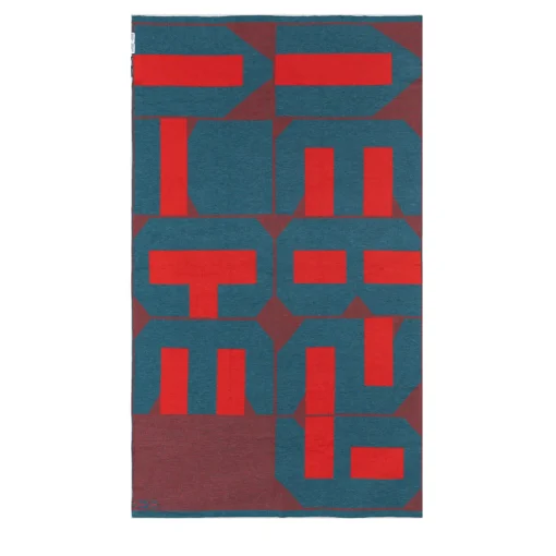 Lanificio Leo Coperta Viceversa Rossa e Blu in Lana Merino