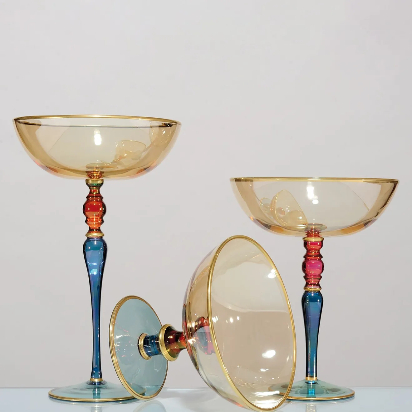 Griffe Montenapoleone by Vetrerie di Empoli Coppa Arlecchino su stelo medio