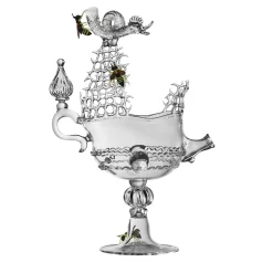 Simone Crestani Coppa scultorea in vetro veneziano Galeon
