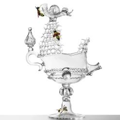 Simone Crestani Coppa scultorea in vetro veneziano Galeon