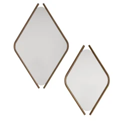 Morica Design Coppia di specchi in legno Eye Bis con cornice in legno massiccio di noce
