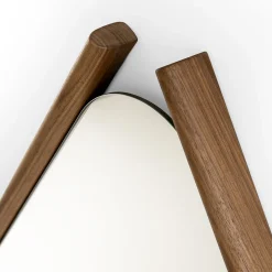 Morica Design Coppia di specchi in legno Eye Bis con cornice in legno massiccio di noce