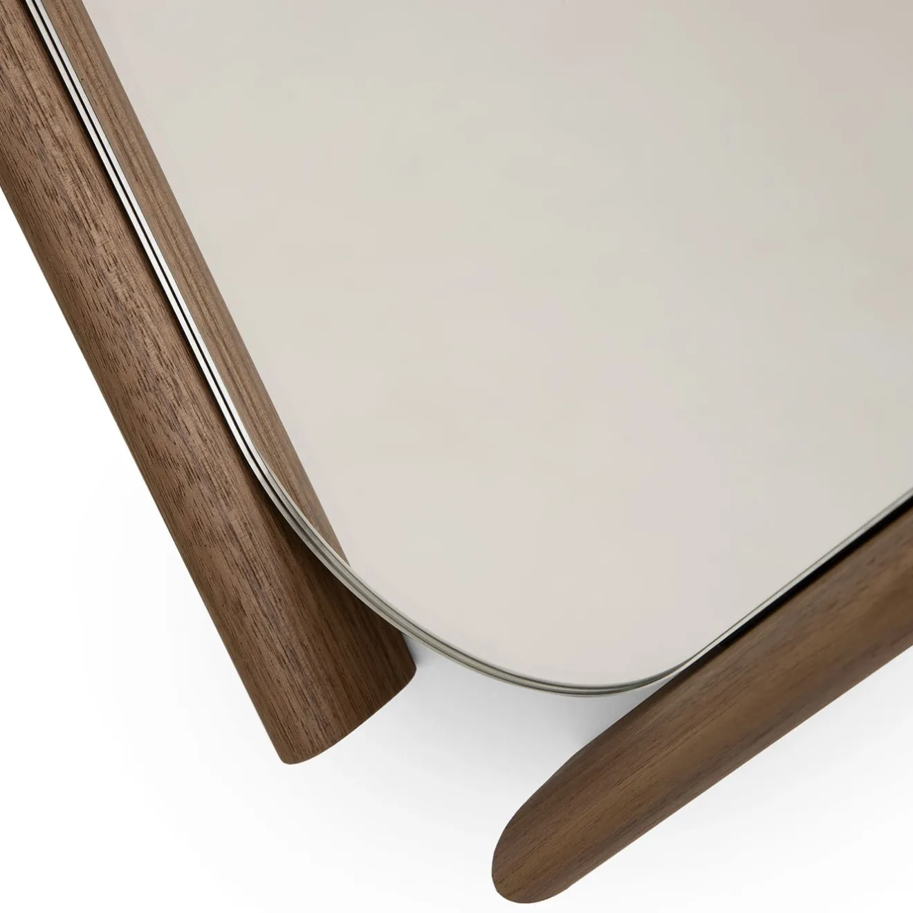 Morica Design Coppia di specchi in legno Eye Bis con cornice in legno massiccio di noce