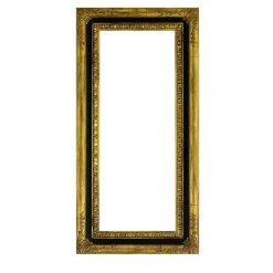Caiafa Cornice Cassonetto laccata in foglia d'oro e noce