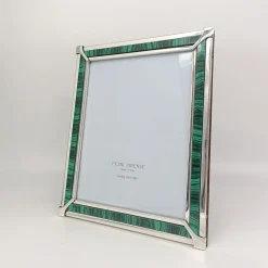 Petri Firenze Cornice fotografica in malachite verde e argento