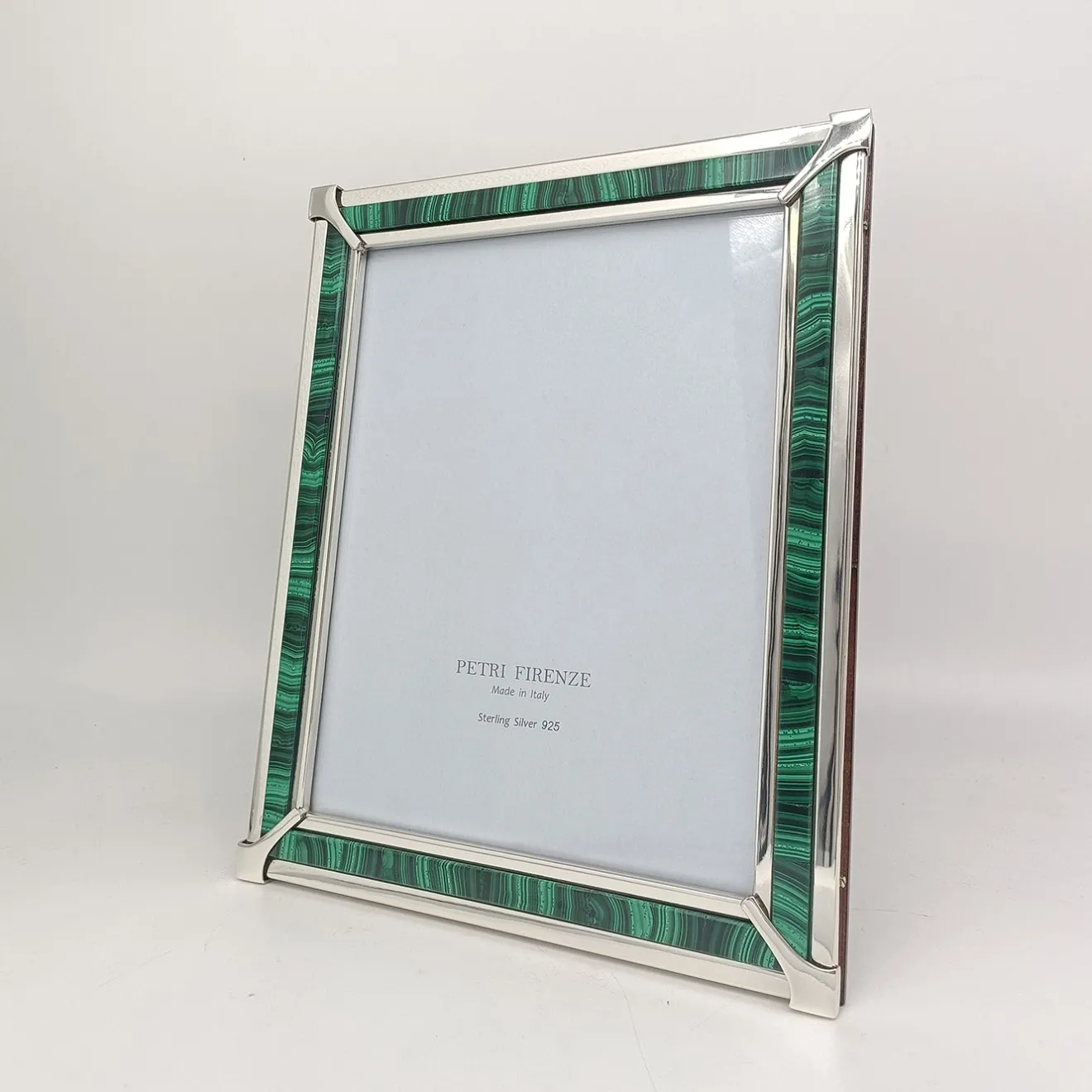 Petri Firenze Cornice fotografica in malachite verde e argento