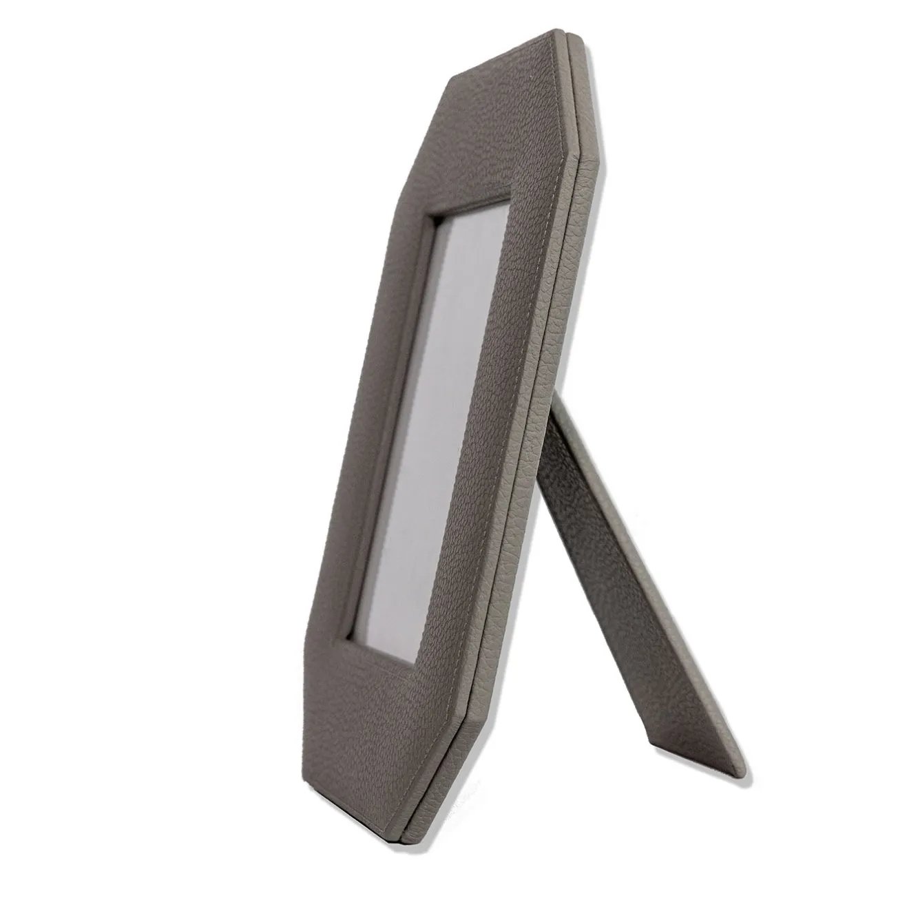 Cassigoli Cornice ottagonale Del Monte 26 in pelle grigria luna