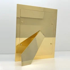 Ghirò Studio Cornice portafoto in ottone placcato oro 24 carati e cristallo blu lavorato a mano