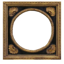 Caiafa Cornice rotonda in ebano e oro