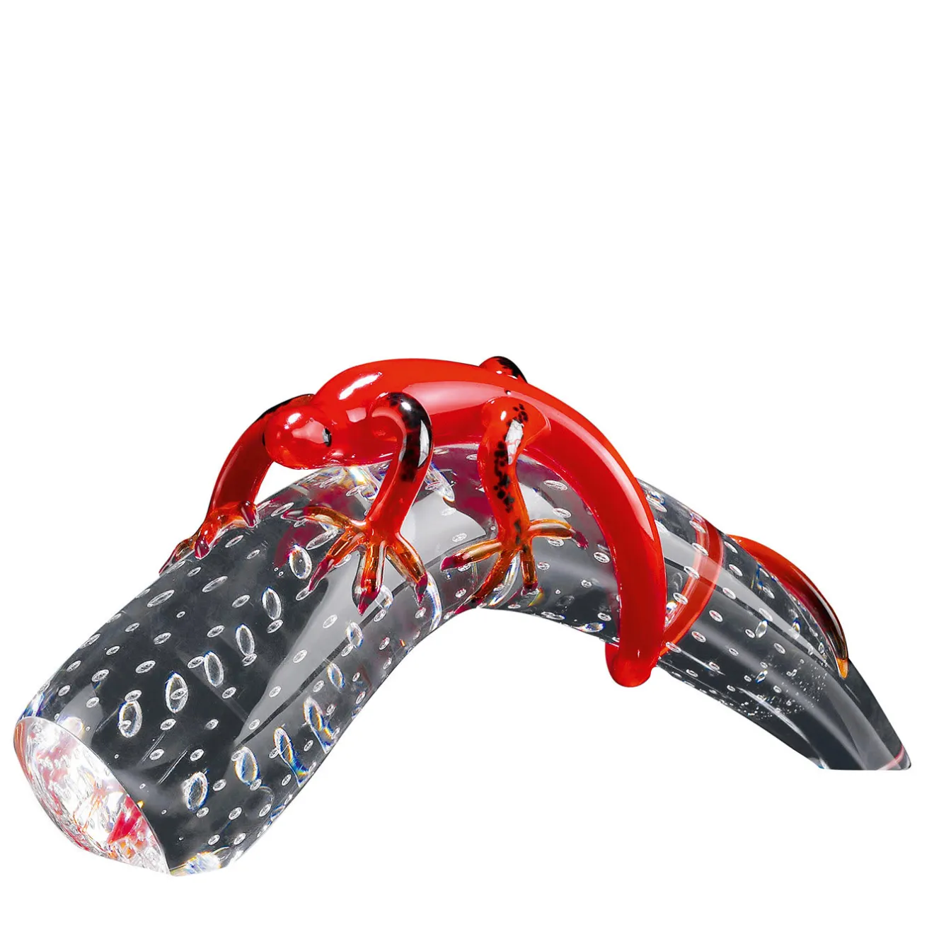 VGnewtrend Corno di vetro con geco rosso