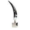 Petri Firenze Corno verticale con base in ottone nichelato Scultura