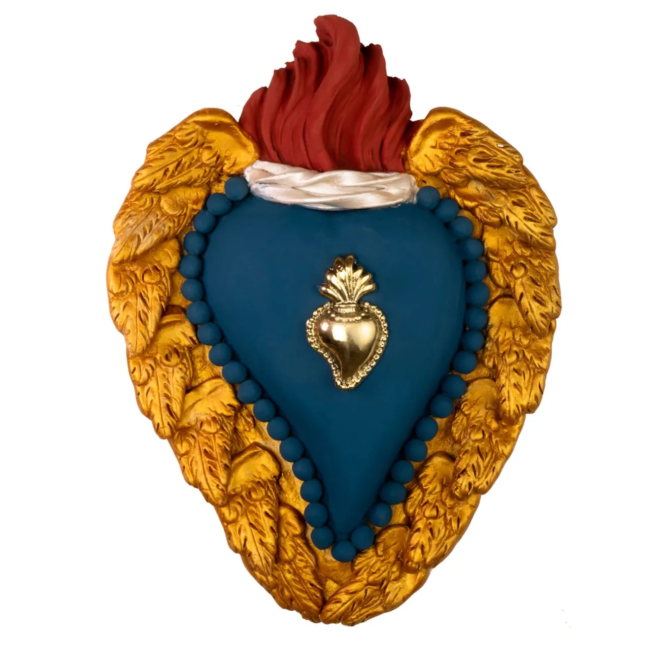 Cuore di Argilla Cuore della famiglia reale Cuore in ceramica blu e oro