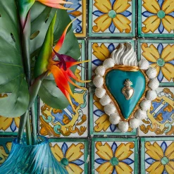 Cuore di Argilla CUORE IN CERAMICA BIANCO E TURCHESE DI SUMMER CALLING