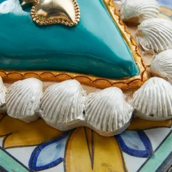 Cuore di Argilla CUORE IN CERAMICA BIANCO E TURCHESE SUMMER VIBES