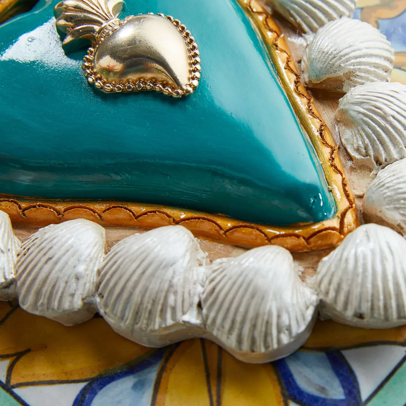 Cuore di Argilla CUORE IN CERAMICA BIANCO E TURCHESE SUMMER VIBES