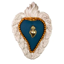 Cuore di Argilla Cuore in ceramica blu opaco